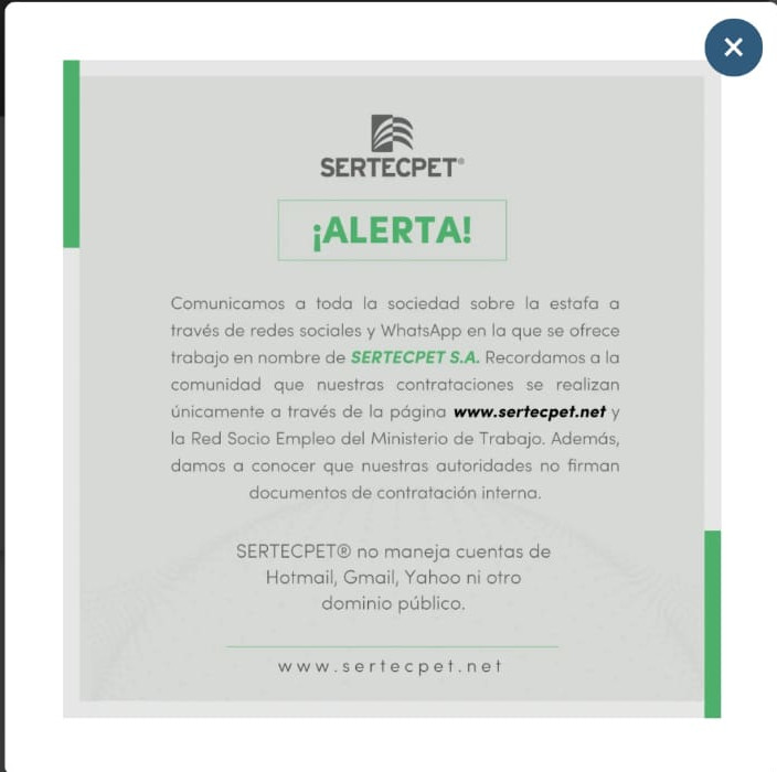 Advertencia SERTECPET https://www.sertecpet.net/
